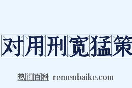 对用刑宽猛策是什么意思的图片